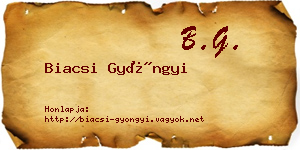 Biacsi Gyöngyi névjegykártya